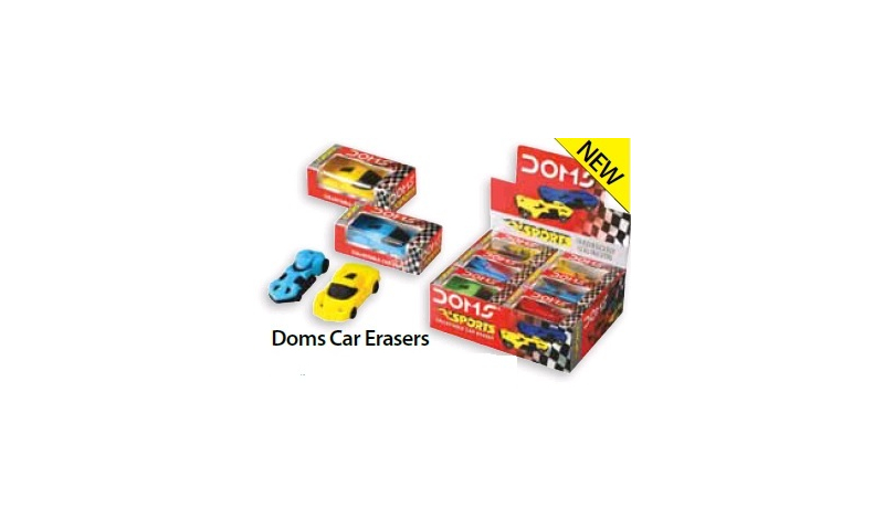 Tiger DOMS Car Shaped Eraser, individually Boxed, Asstd Colours.