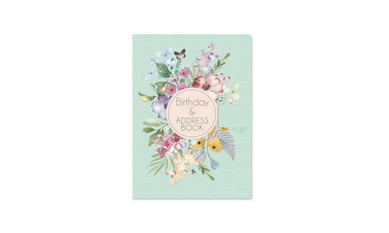 Just to Say A5 Luxury Satin Address & Birthday Book, Floral Designs