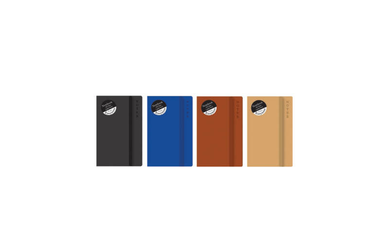 Just Stationery A5 Soft Touch Notebook with elastic binding, 4 Rustic colours