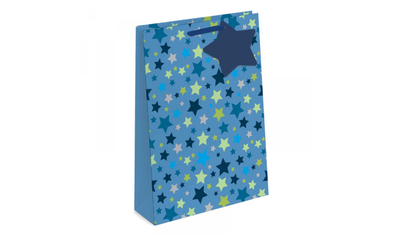 Foil Stars Gift Bags EX-Large, 440 x 320 x 110mm, 2 asstd