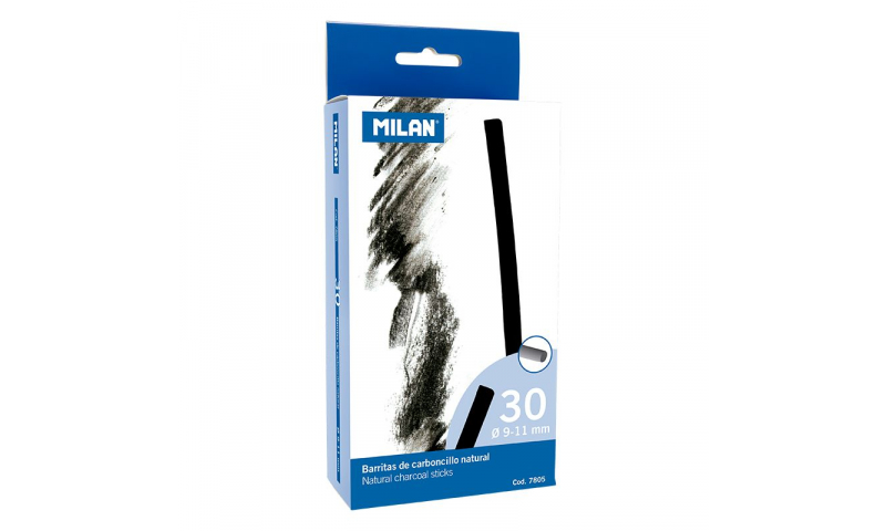 Milan Charcoal sticks 9-10mm Pack of 30
