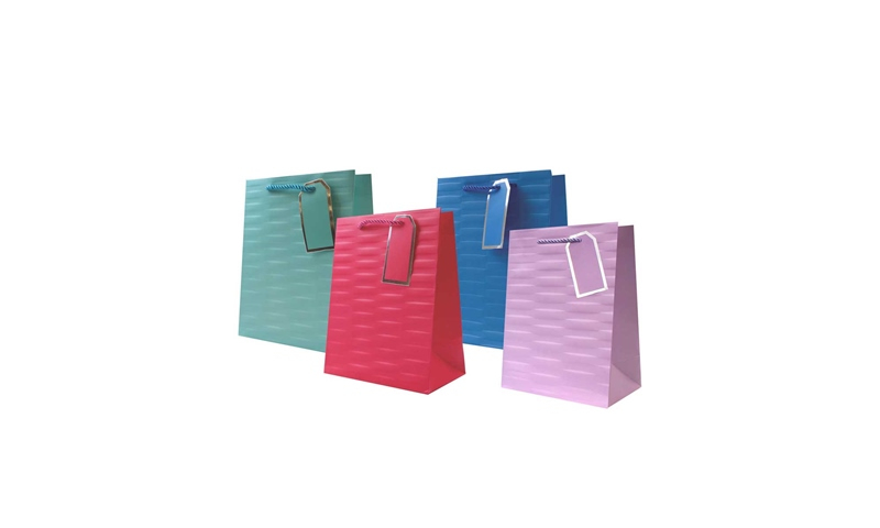 Just to say Embossed Brights Gift Bag, Rope handles and Tag, Medium - 230 x 180x 100mm.