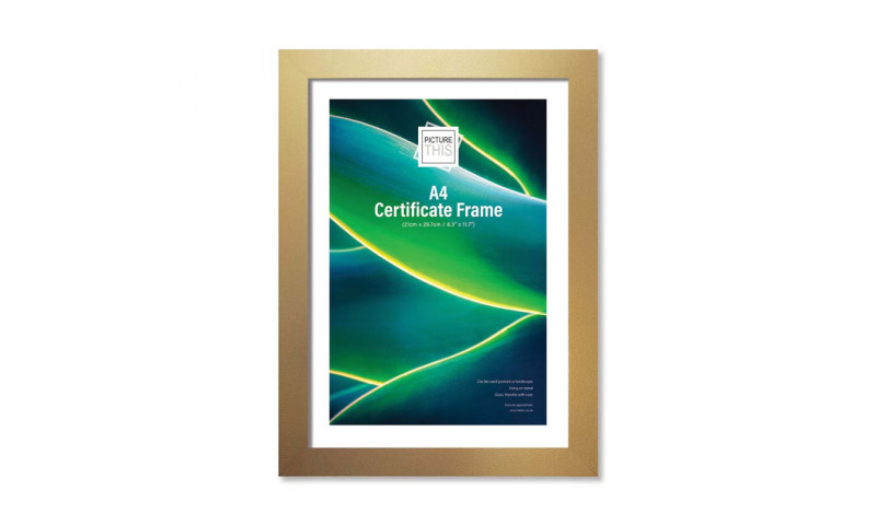 A4 Certificate Metal Frame - Gold or Silver