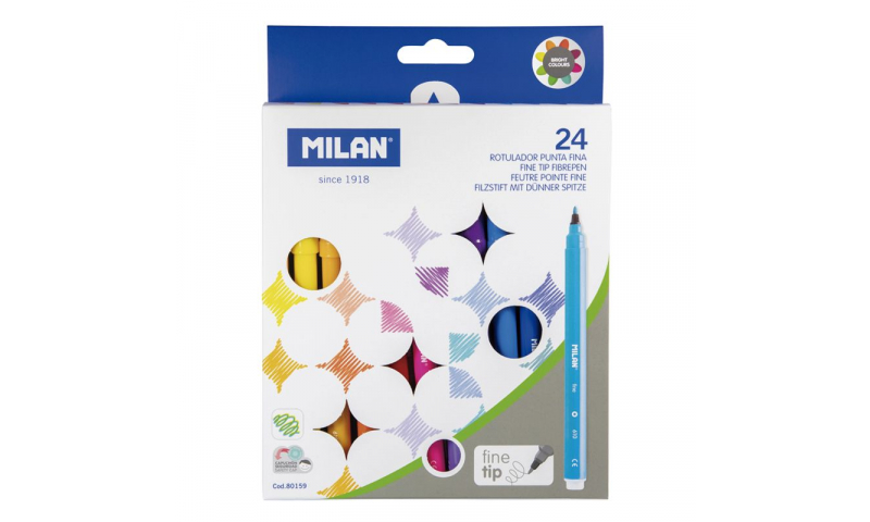 Milan Colouring Fine Point, Fibre Tips, box of 24