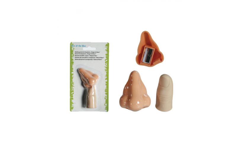 Novelty Nose Sharpener & Finger Eraser, Twinset (New Lower Price for 2022)