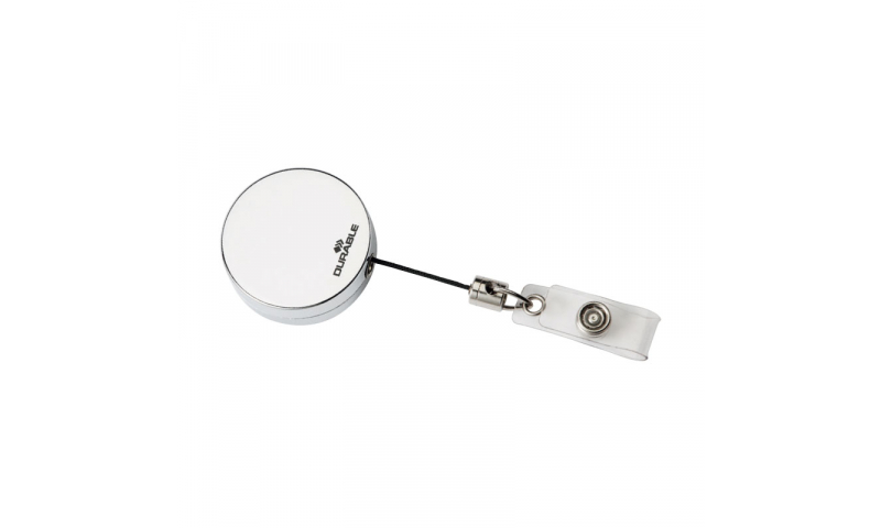 Durable  Heavy Duty Chrome Badge Reel with Metal Clip & Press Fastener