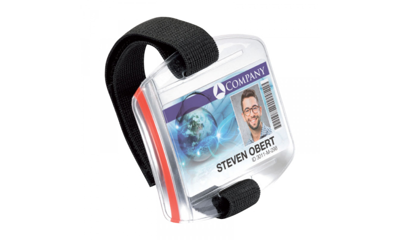 Durable Arm band Elastic Transparent Badge Holder. (New Lower Price for 2021)
