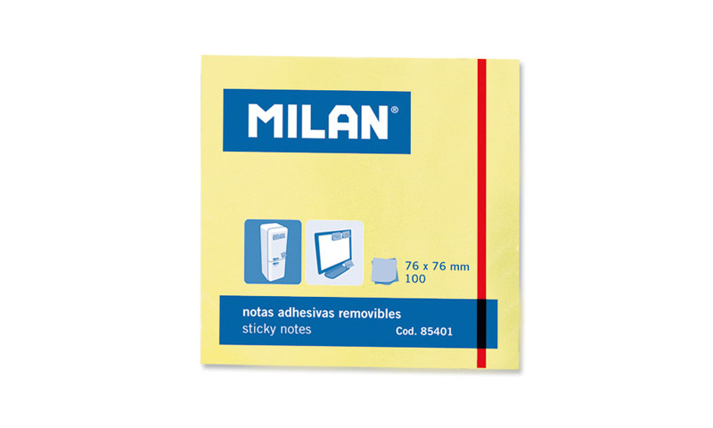 Milan Removable Sticky Notes 3 x 3" 100 sheets, Yellow