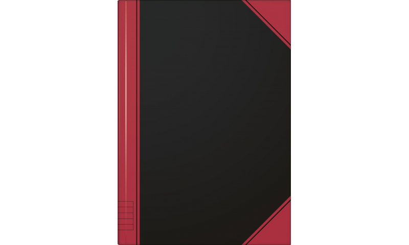 Brunnen A5 Black Red Hardback Ruled 192p Notebook.