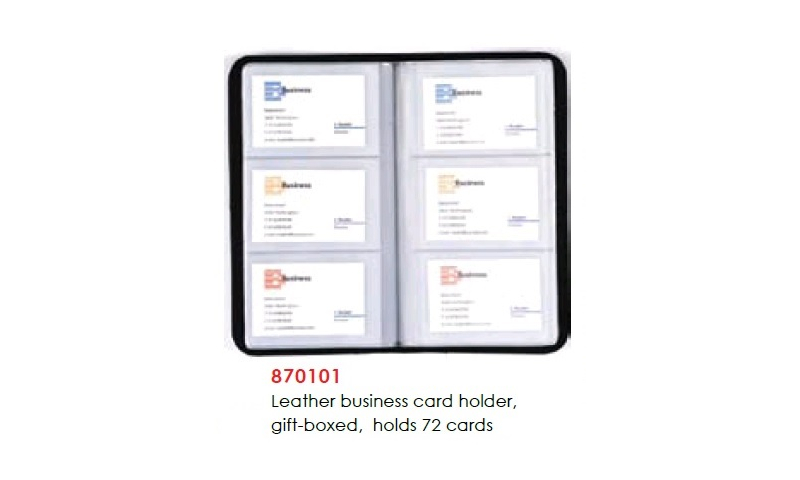 Leather Business Card Holder, Gift Boxed, Holds 72 Cards: On Special Offer