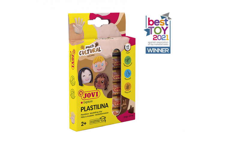 JOVI Plastilina Modelling Clay  6 x 15g Multicultural Colours, hangpacked