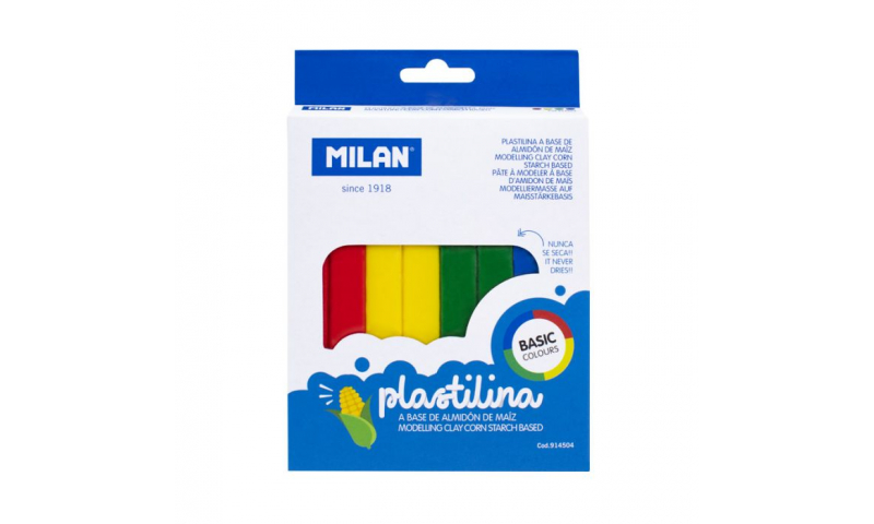 Milan Modelling Clay, pack of 4 Primary colour bars, 330g (4 x 82g) STOCK DUE END JAN 2023.