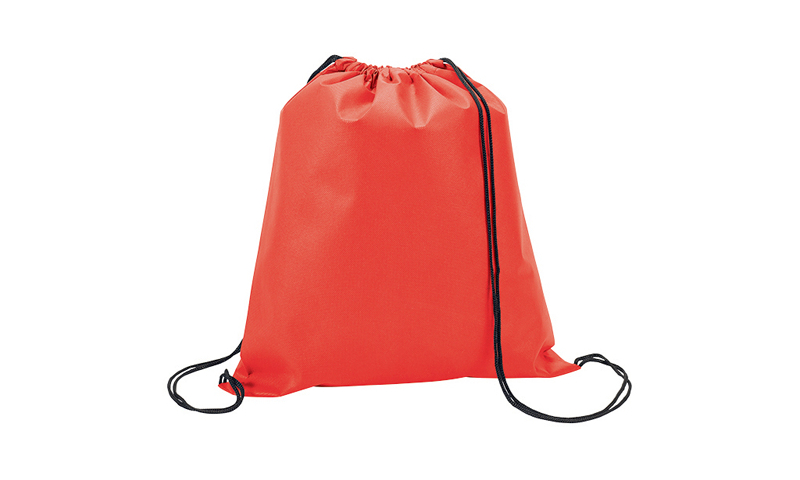 Drawstring Bag with  Black Cords. Non Woven Recyclable Material. 41x37cm