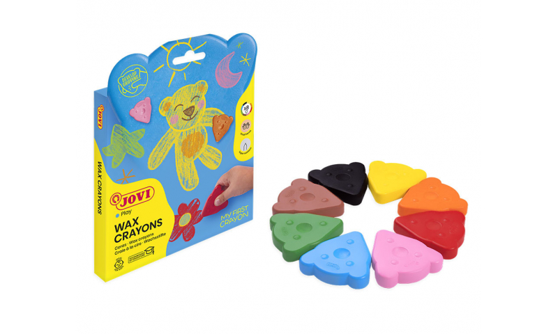 Jovi My First Crayon Beginners Wax Crayons, Pack of 10 assorted.
