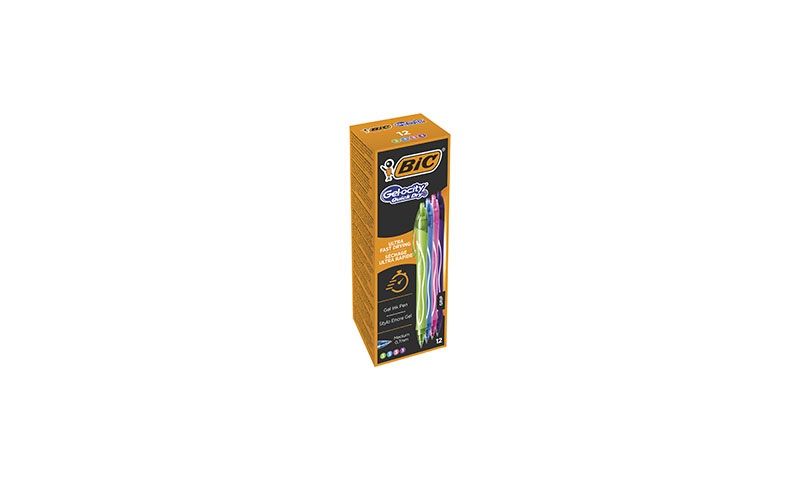 BIC Gelocity Quick Dry Gel Pen 4 Asstd, Box of 12 (New Lower Price for 2021)