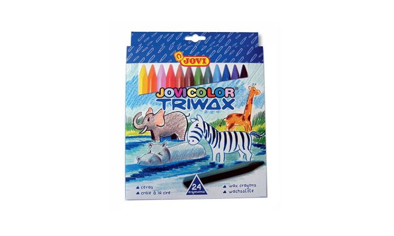 JOVI Ergo Jovicolor Large Triwax Wax Crayons - Hangpack of 24 assorted colours