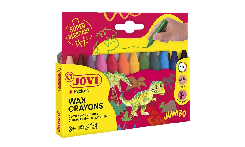 JOVI Jovicolor Chubby Wax Crayons - Hangpack of 12 assorted colours