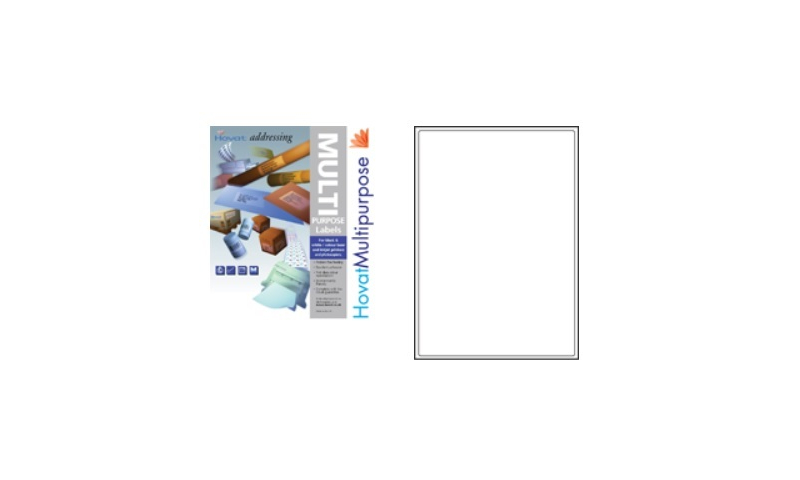 Hovat Multipurpose Labels Heavyweight, White , 100 Sheet ,1 per sheet (200 x 288mm)