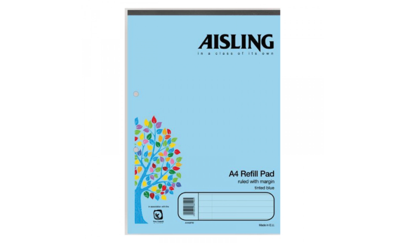 Aisling A4 Premium 50lf Refill Pad Blue Headbound F&M