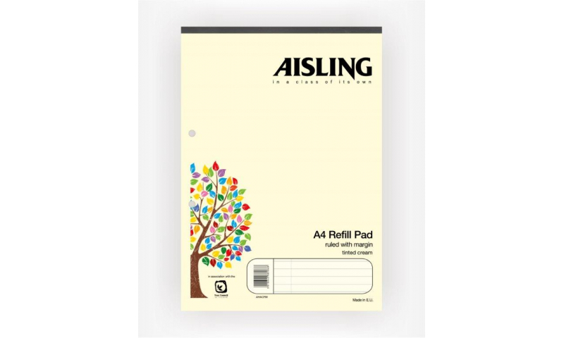 Aisling A4 Premium 50lf Refill Pad Cream Headbound F&M