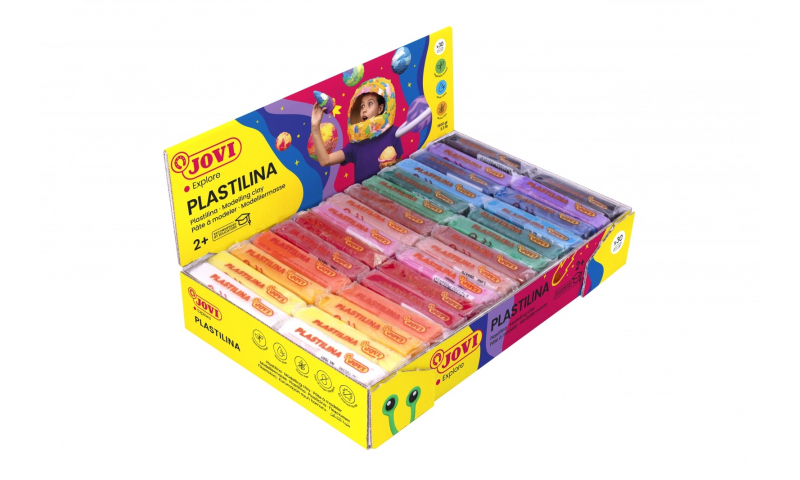 JOVI Plastilina Modelling Clay Display of 30 units - 50gr - 15 assorted colours