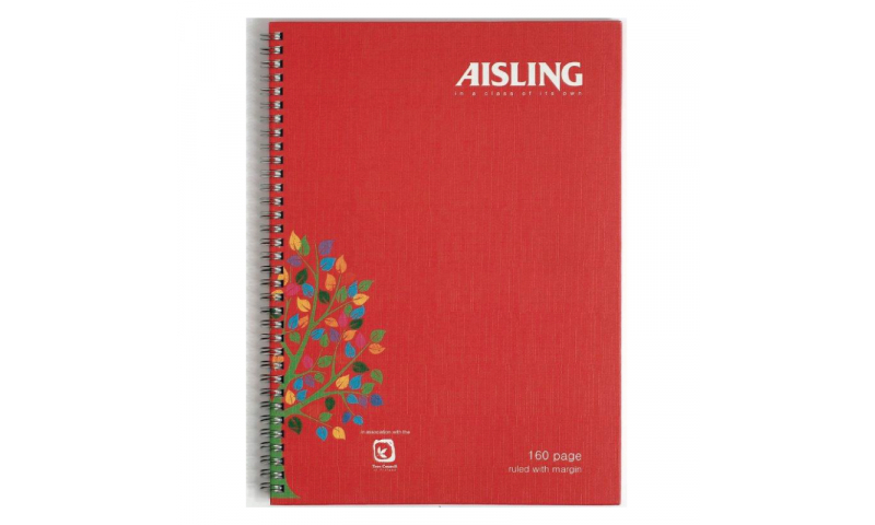 Aisling A4 Spiral Hardcase Ruled Notebook, 160 Page