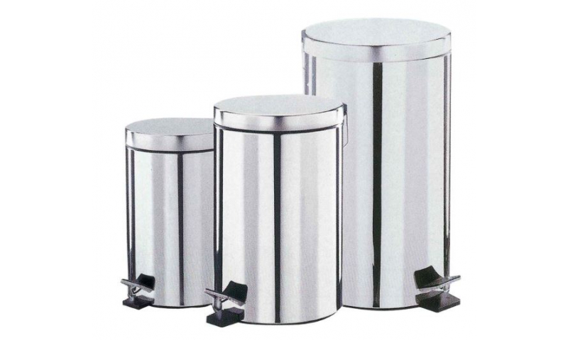 Polished Stainless Steel Pedal Bin 5 Litre Capacity - Offer while stocks last only