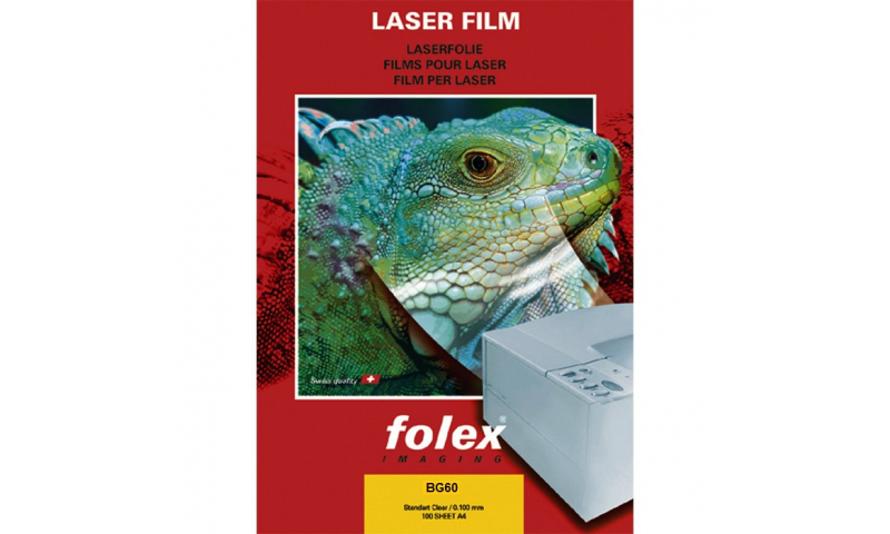 Folex BG60 Mono Clear Laser transparency Film A4, Single Feed, 100 Sheet: On Special Offer