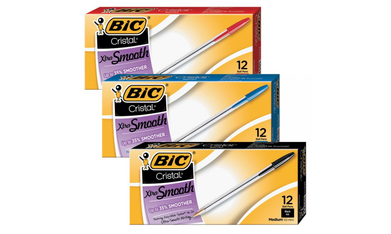 BIC Cristal Original 12 Box - Medium, Barcoded - 3 Colours to select