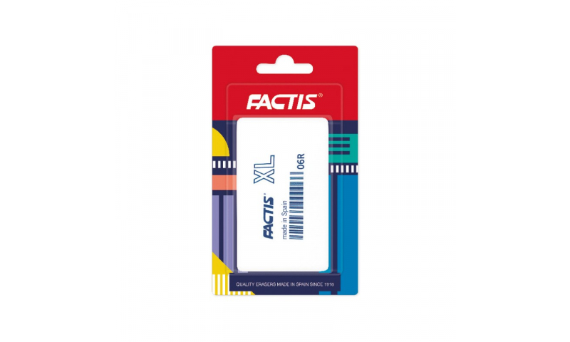 Factis Jumbo XL Pencil Eraser, hang card of 1 (New Lower Price for 2021)