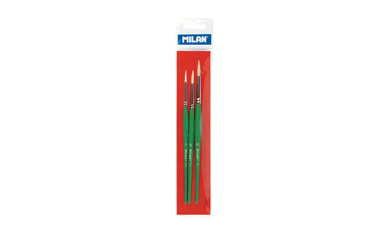 Milan set of 3, 111 Series Paint Brushes, Sizes 6,8 & 10 (New Lower Price for 2022)