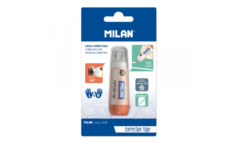 Milan Mini Lipstick Correction Tape Roller, Hangpack 5mm x 6M