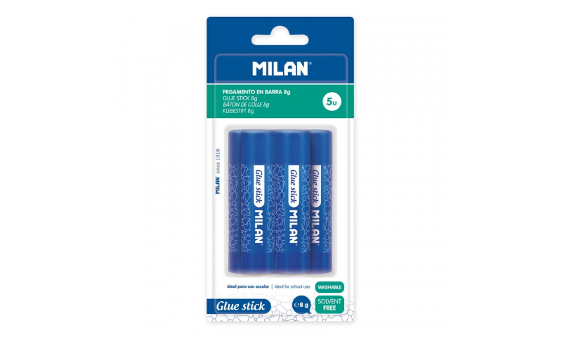 Milan Small 8g Glue Stick 5pk Hang carded