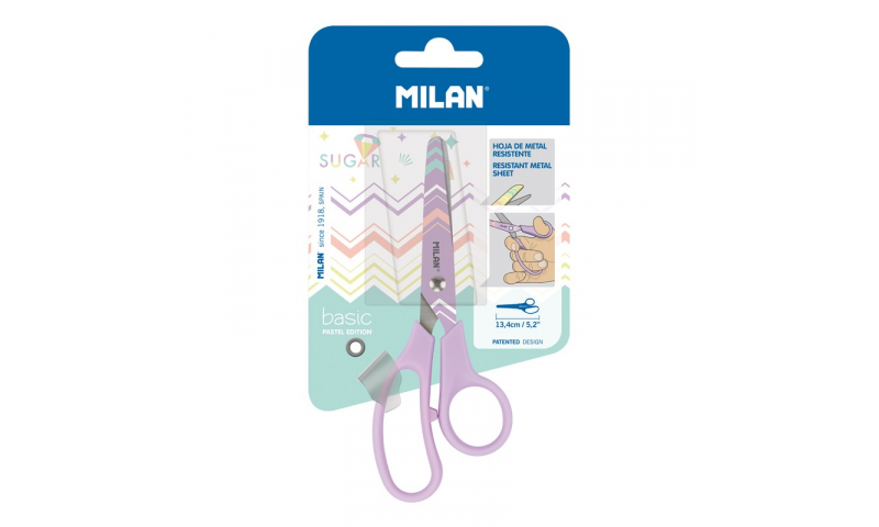 Milan Fashion Pastel scissors, 2 colours, Blister Pack. (New Design)