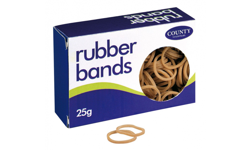 County Rubber Bands Small Box 25g, Size No64, Natural