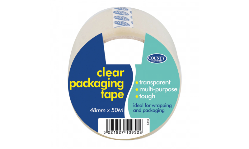 County Stationery Clear 2" Packing Tape 48mm x 50m (New Lower Price for 2022)