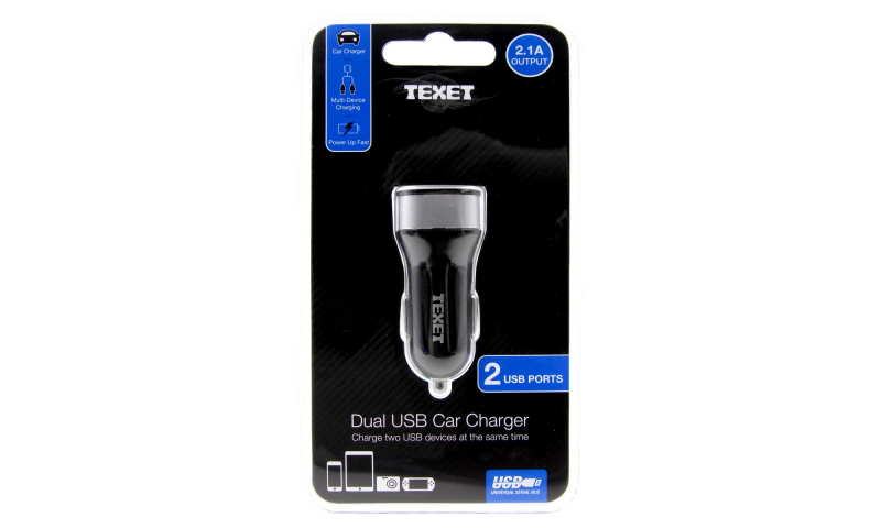 Texet Car USB 2 Outlet Socket (New Larger Style)