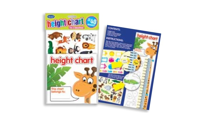 Kids Height Chart with Large selection of Stickers