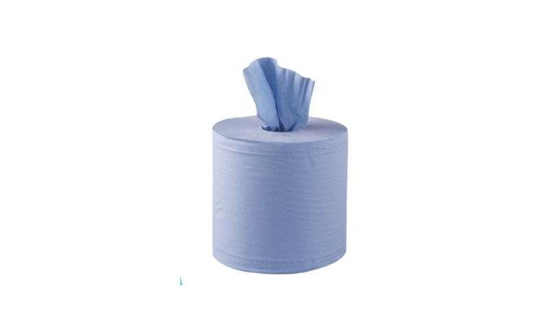 Blue Roll Perforated, Dispense from Centre core, 175mm x 120m, Pack of 6