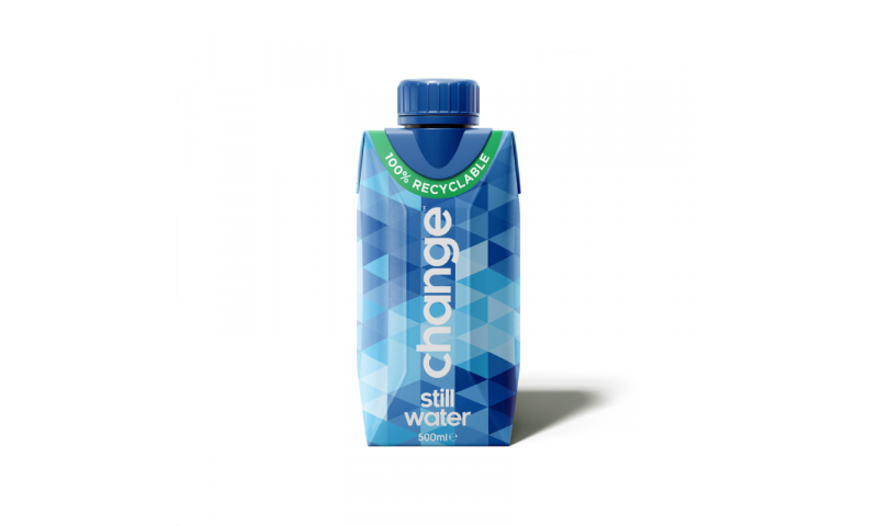 CHANGE Still Natural Water 500ml Tetra Pak, Recycled & Recyclable