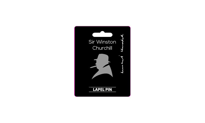 Winston Churchill Silhouette Lapel Pin