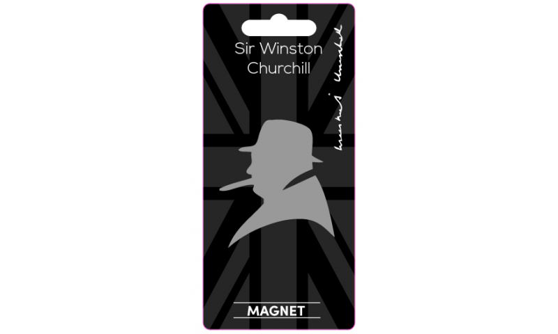 Winston Churchill Silhouette Metal Magnet
