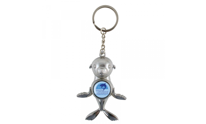 Chromium Jointed 3D Keyring Sealion NEW