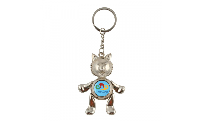 Chromium Jointed 3D Keyring Wolf NEW