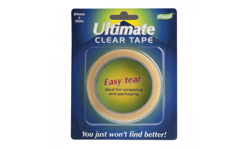 Ultratape Ultimate 24 x 50M Easy Tear Clear Tape.