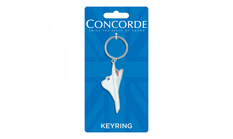 Concorde Shaped  Metal Enamel Keyring