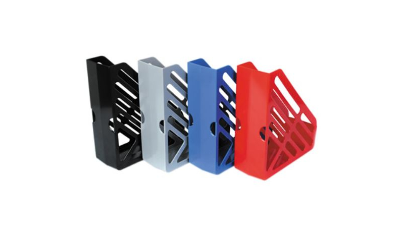Deflecto A4 PLus Plastic Magazine Files with Easy Pull Grips, 4 Asstd