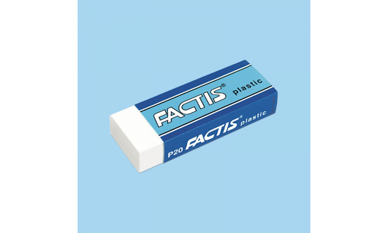 Factis Medium White Plastic Rectangular Pencil Eraser