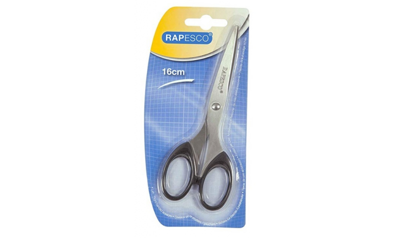 Rapesco 16cm Scissors, Stainless Steel, hang card, (New Lower price for 2021)