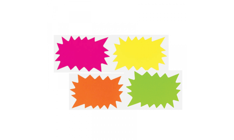 County Stationery Fluorescent Shaped - Flashes 30pk 66x105mm